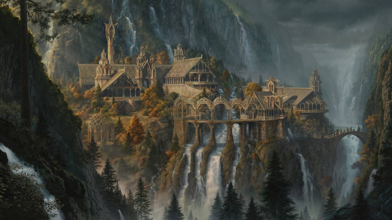 Edificio de Hormigón Marrón Cerca Del Cuerpo de Pintura al Agua. Wallpaper in 1366x768 Resolution