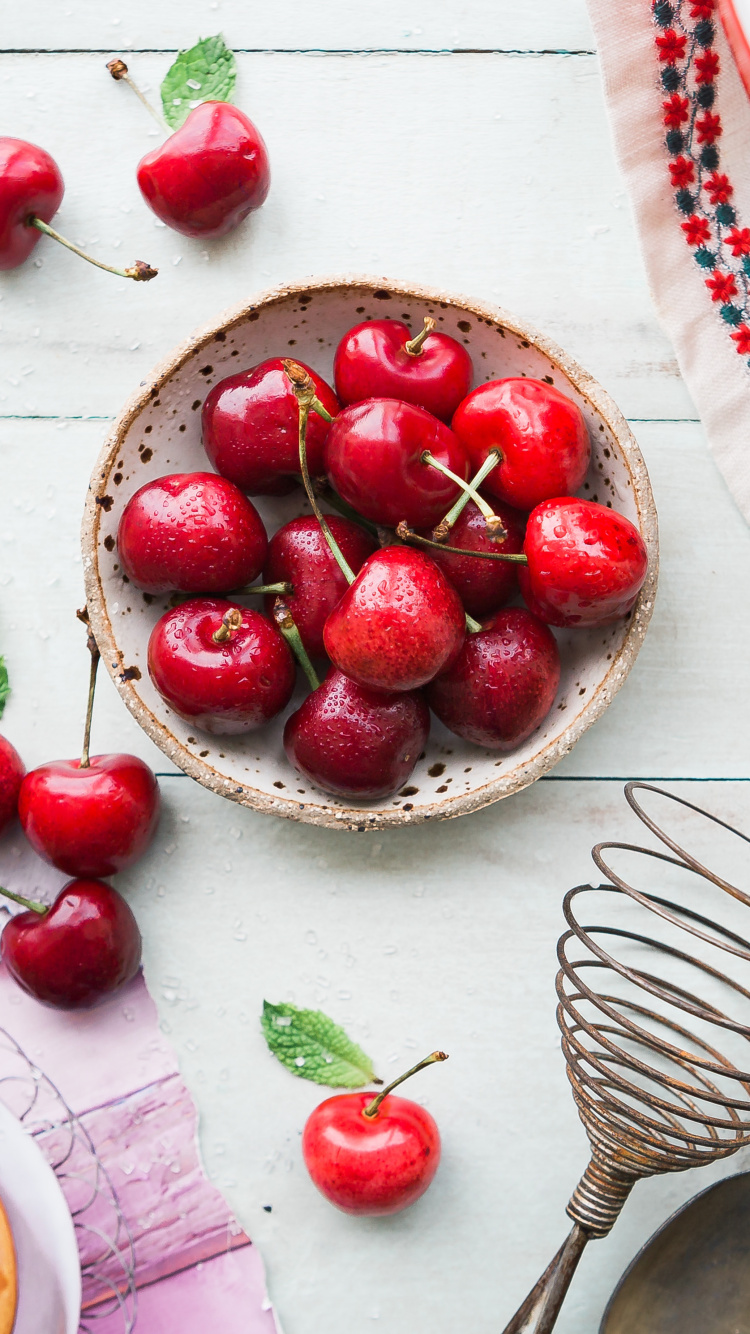 Red Strawberries on White Ceramic Plate. Wallpaper in 750x1334 Resolution