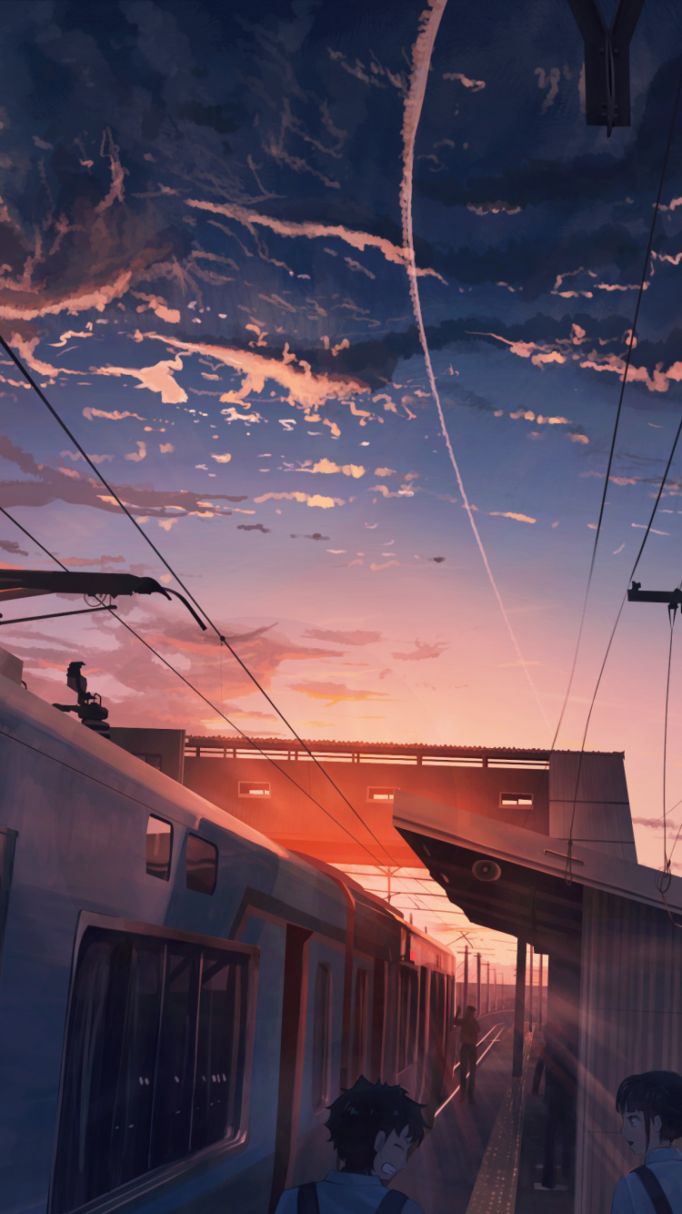 Anime Paysage, L'anime, Art, Nuit, Atmosphère. Wallpaper in 750x1334 Resolution