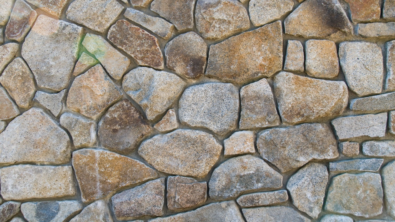 石壁, 砖, 鹅卵石, 废墟, 砖石 壁纸 1366x768 允许