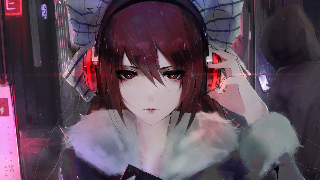 Femme Aux Cheveux Bruns Personnage D'anime. Wallpaper in 1280x720 Resolution