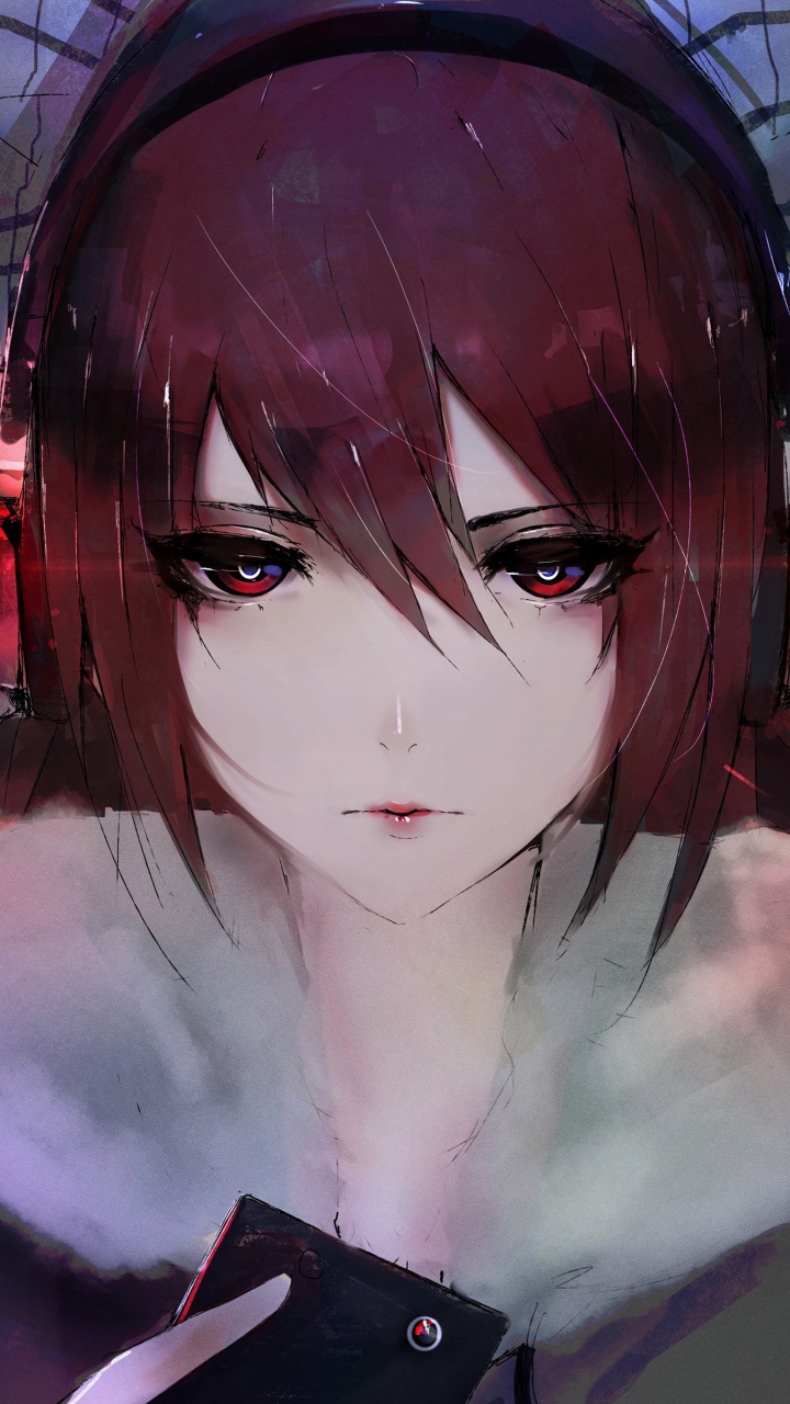 Femme Aux Cheveux Bruns Personnage D'anime. Wallpaper in 720x1280 Resolution