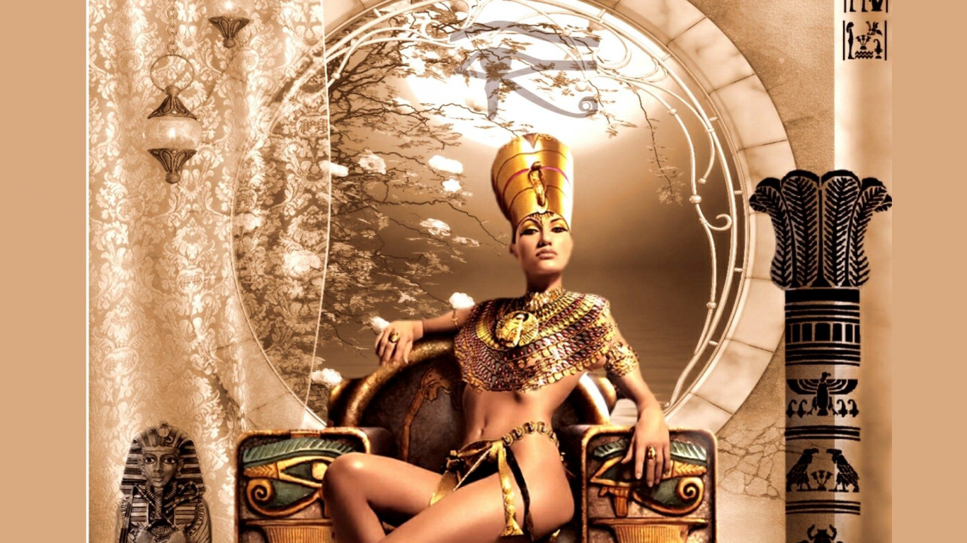 Hot Egyptian Queens, Egypt, Cleopatra, Egyptians. Wallpaper in 1366x768 Resolution