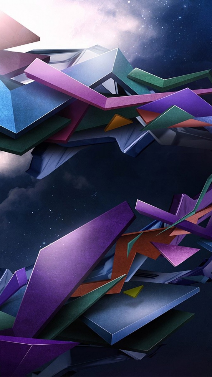 Lila Rosa Und Blaue Papierboote. Wallpaper in 720x1280 Resolution