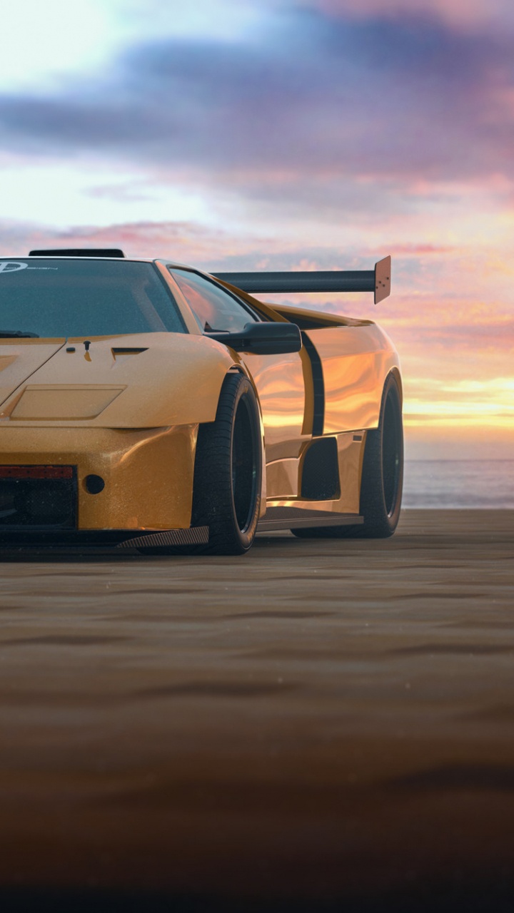 Chevrolet Camaro Amarillo en la Carretera Durante el Día. Wallpaper in 720x1280 Resolution