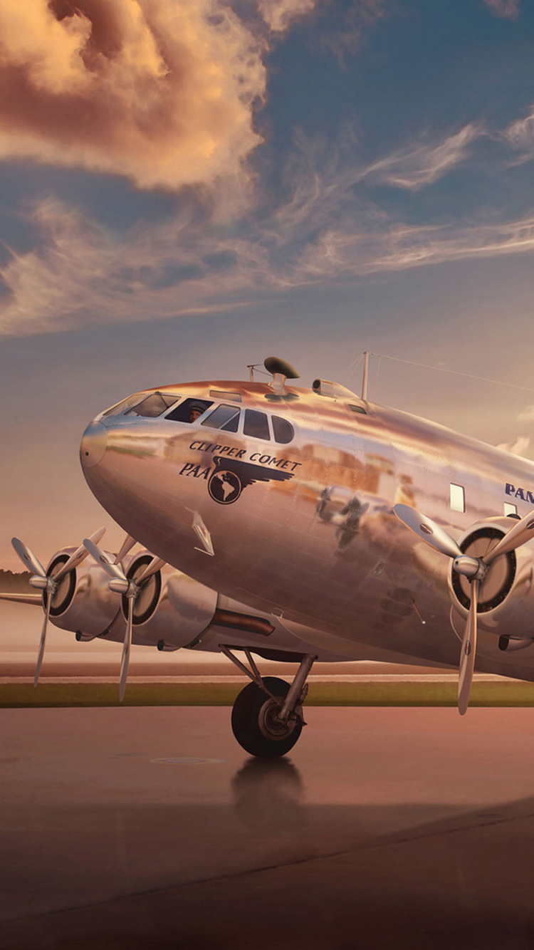 Avión Blanco Bajo un Cielo Azul Durante el Día. Wallpaper in 750x1334 Resolution