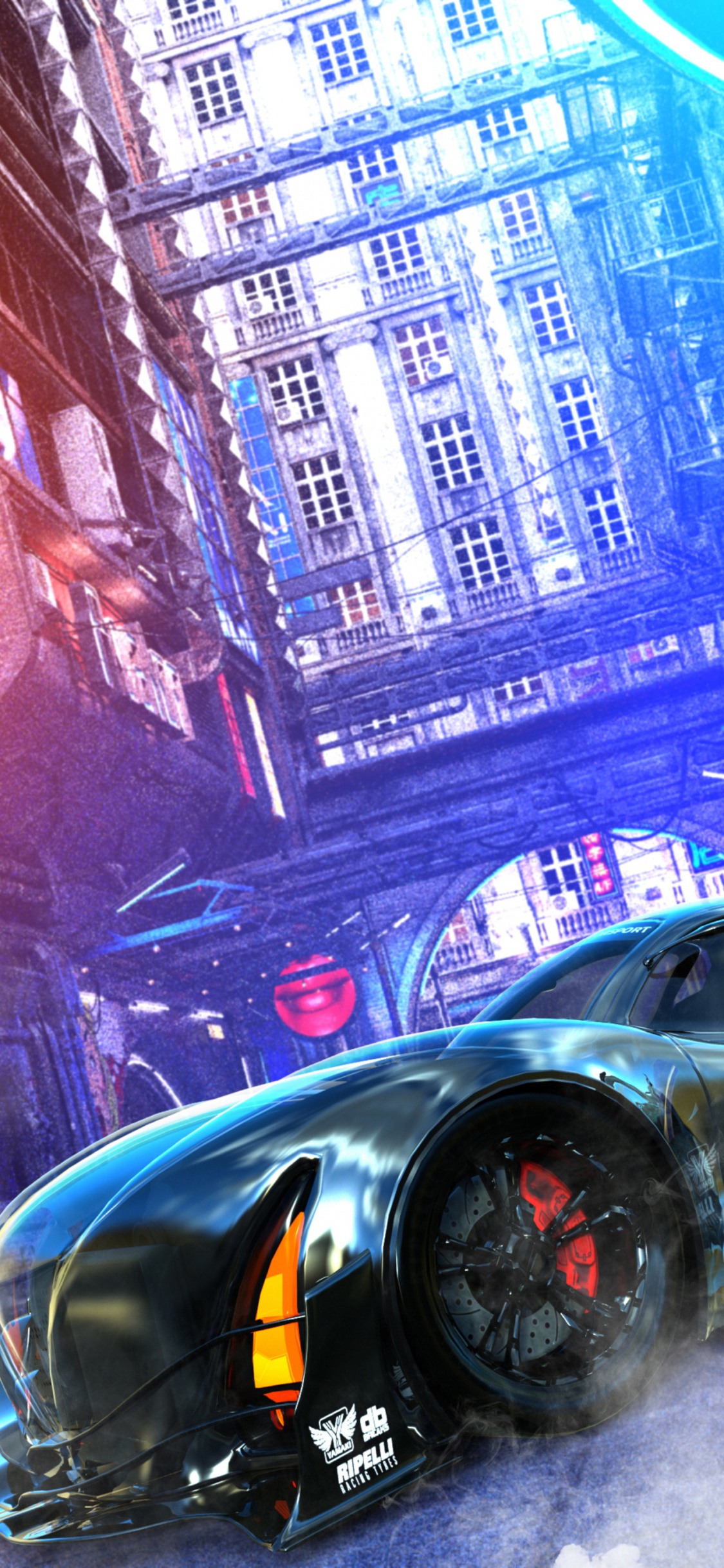 L'art Numérique, Roue, Pneu, L'éclairage Automobile, Capuchon. Wallpaper in 1125x2436 Resolution