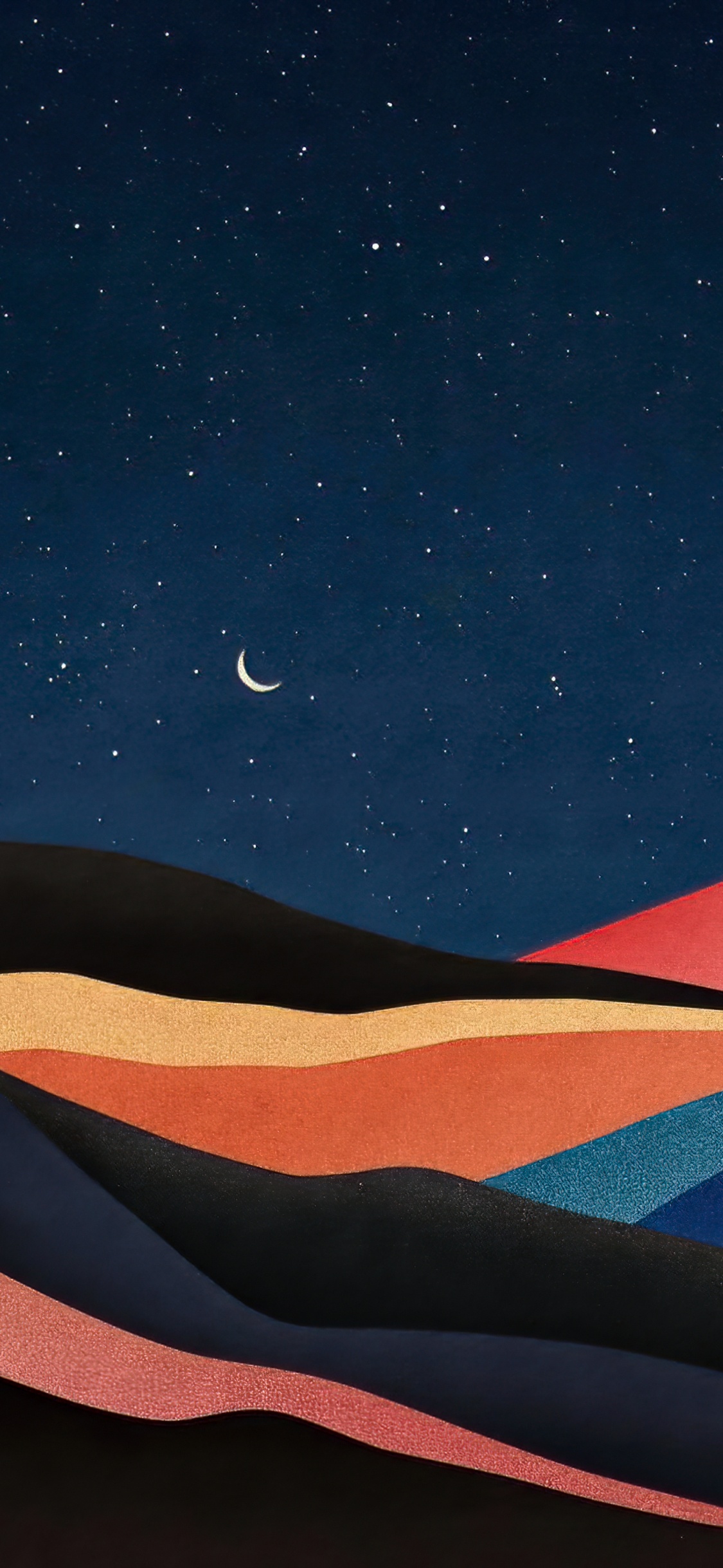 Geometrie, Atmosphäre, Crescent, Mond, Stern. Wallpaper in 1125x2436 Resolution