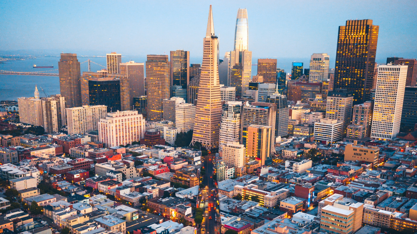 Aerial View of City Buildings During Daytime. Wallpaper in 1366x768 Resolution