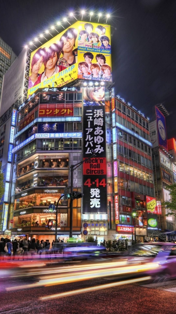 Time Lapse Photography of City Buildings During Night Time. Wallpaper in 720x1280 Resolution