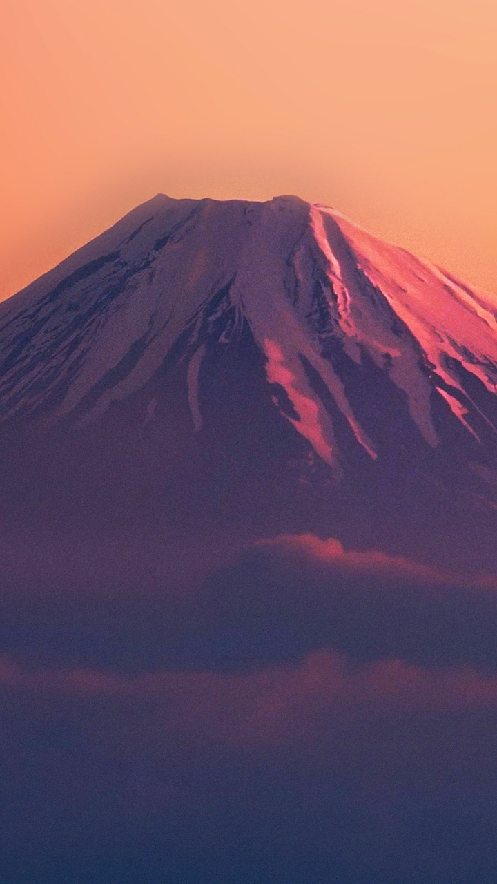 富士山, 成层, 余辉, 火山的地貌, 气氛 壁纸 720x1280 允许