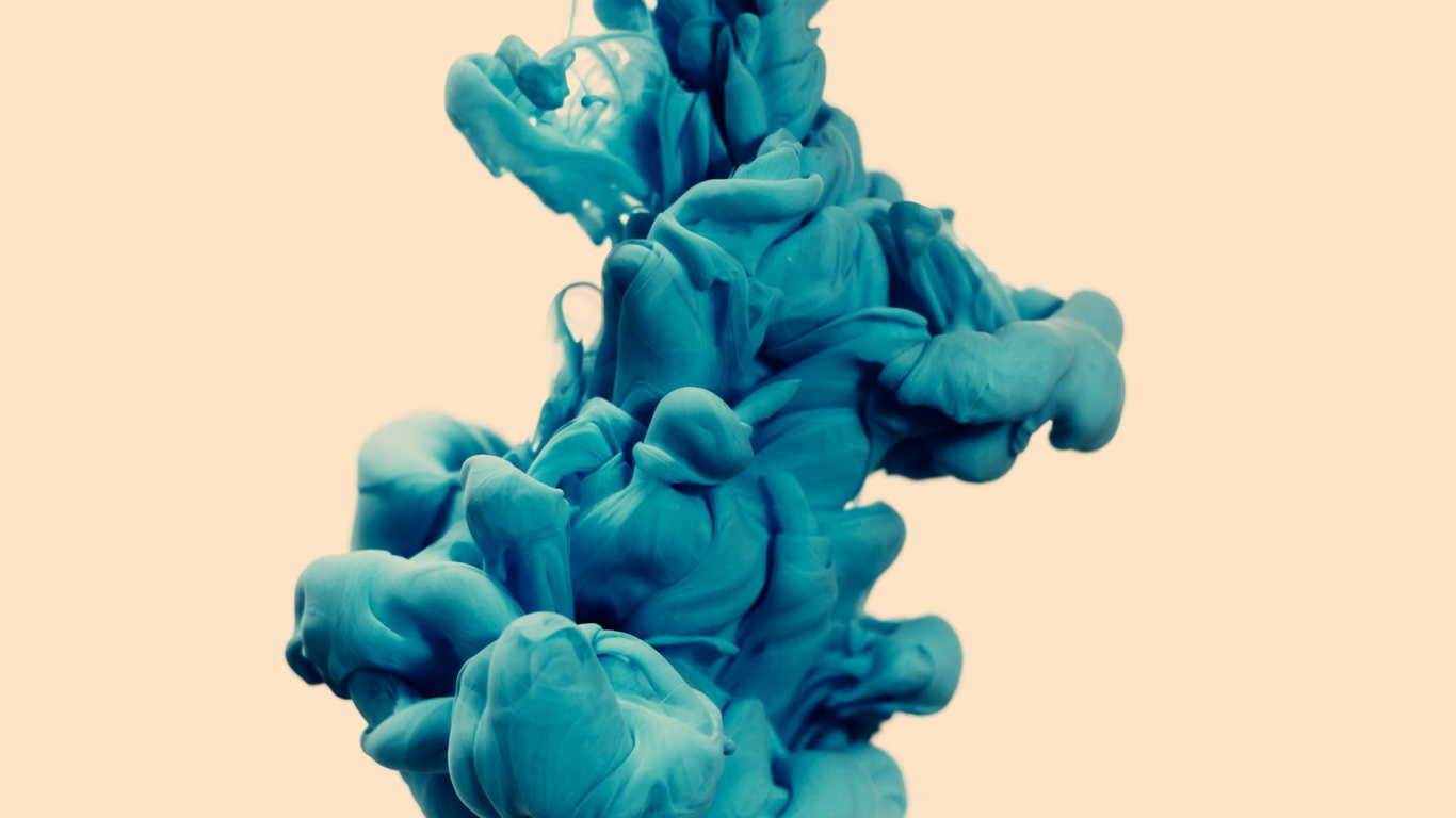 Blue Smoke on White Background. Wallpaper in 1366x768 Resolution