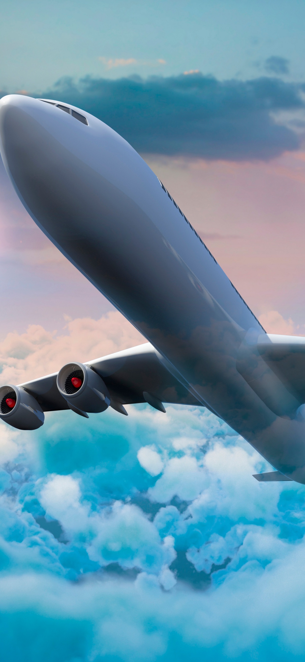 Gray Airplane Under Blue Sky and White Clouds During Daytime. Wallpaper in 1242x2688 Resolution