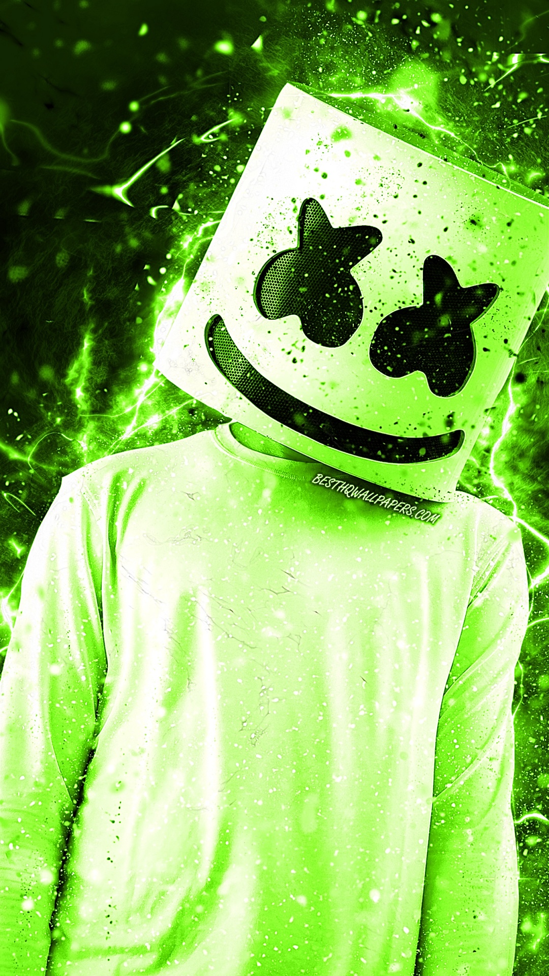 DJ Marshmello, Startseite, Gr, Gelb, Illustration. Wallpaper in 1080x1920 Resolution