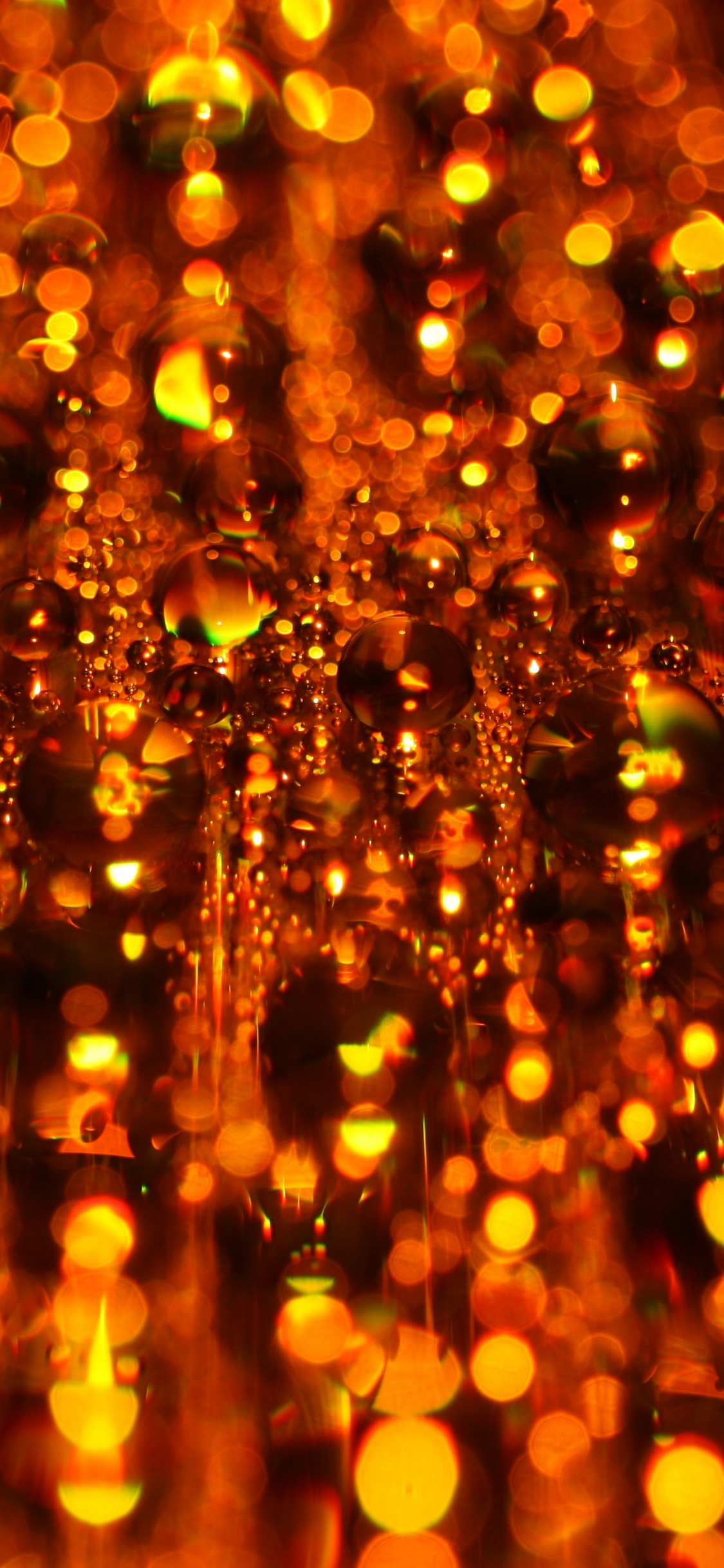 Bokeh, Wasser, Orange, Bernstein, Licht. Wallpaper in 1125x2436 Resolution
