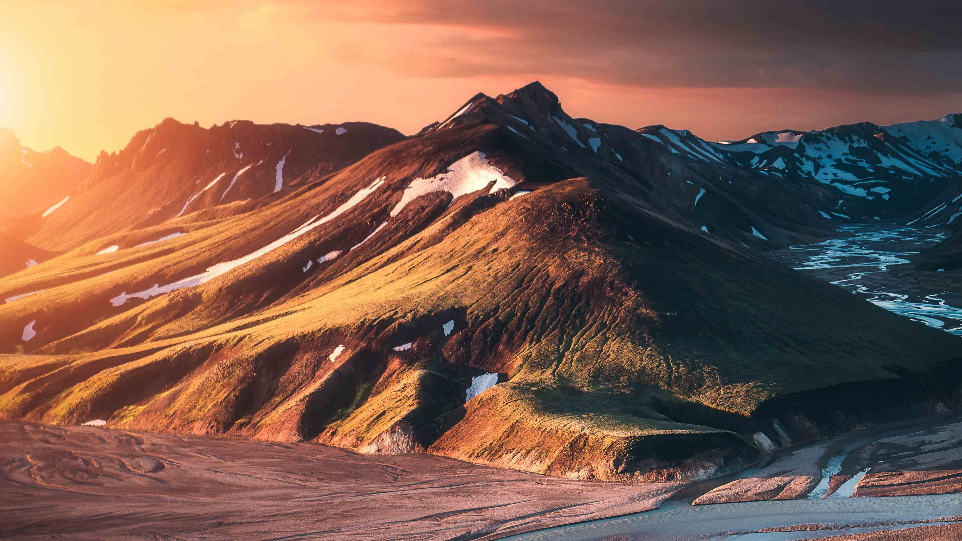 Iceland, Landmannalaugar, Mountainous Landforms, Mountain, Nature. Wallpaper in 1920x1080 Resolution