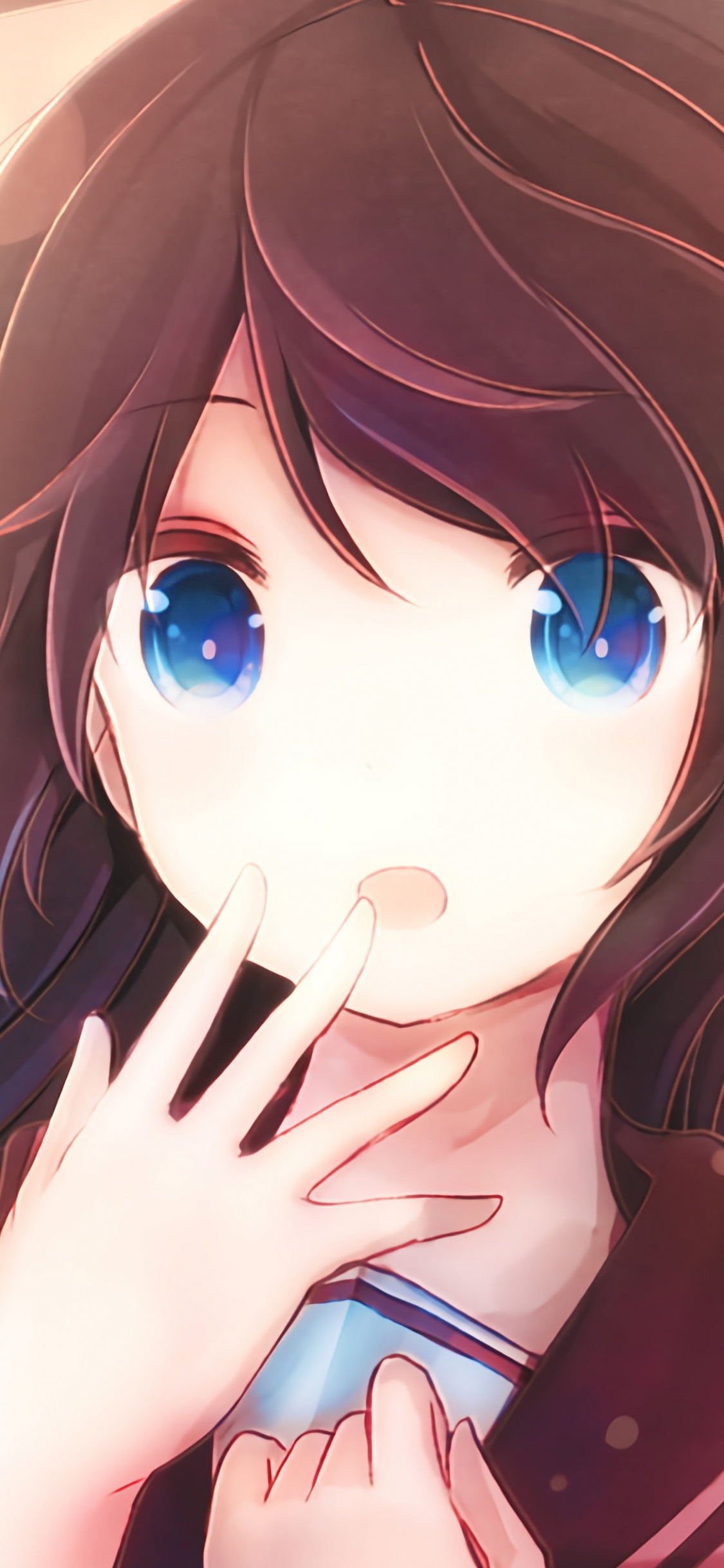 Personnage D'anime Fille Aux Cheveux Bruns. Wallpaper in 1125x2436 Resolution