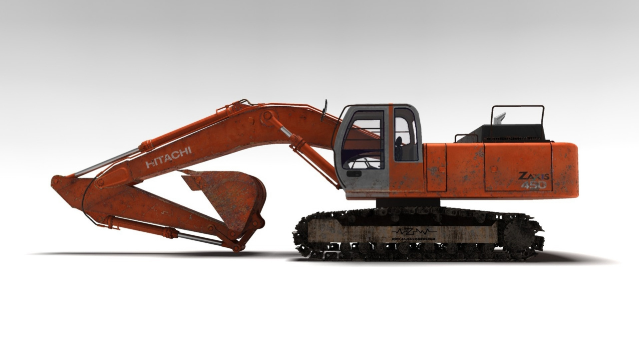 Orange and Black Excavator on Snow Covered Ground. Wallpaper in 1280x720 Resolution