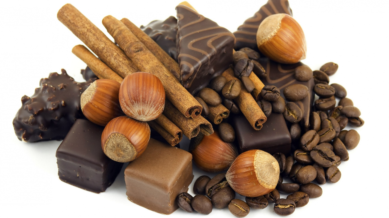 Brauner Holzkegel Mit Braunen Holzstäbchen. Wallpaper in 1366x768 Resolution