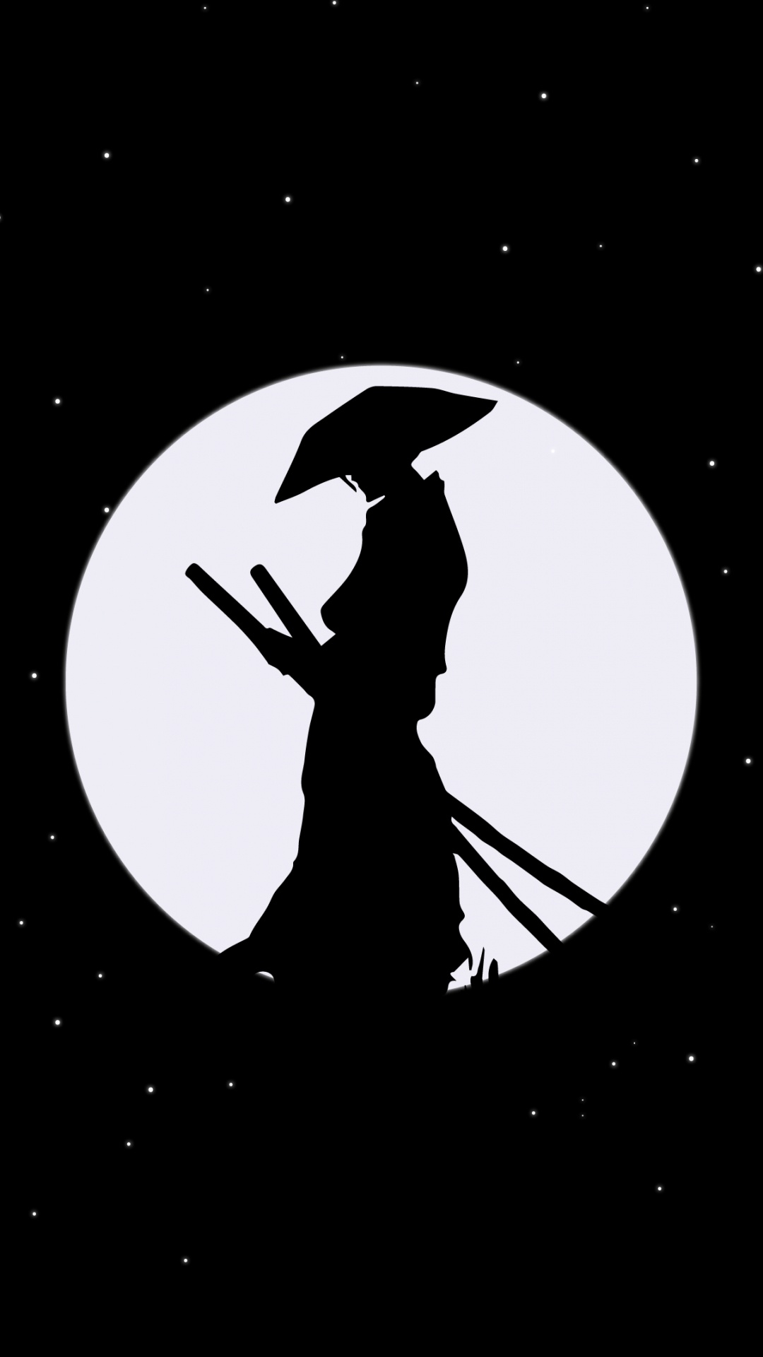 Samurai, Luna, Amoled, Espacio, Objeto Astronómico. Wallpaper in 1080x1920 Resolution
