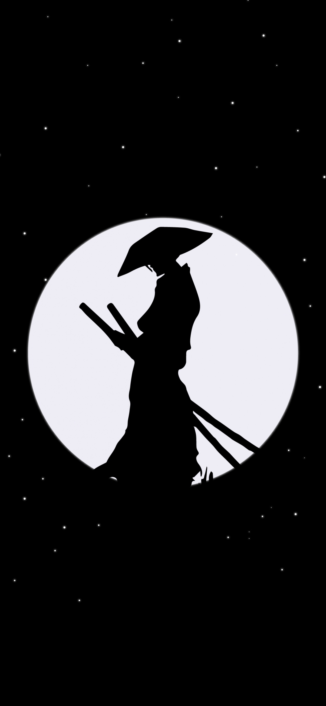 Samurai, Mond, Amoled, Raum, Astronomisches Objekt. Wallpaper in 1125x2436 Resolution
