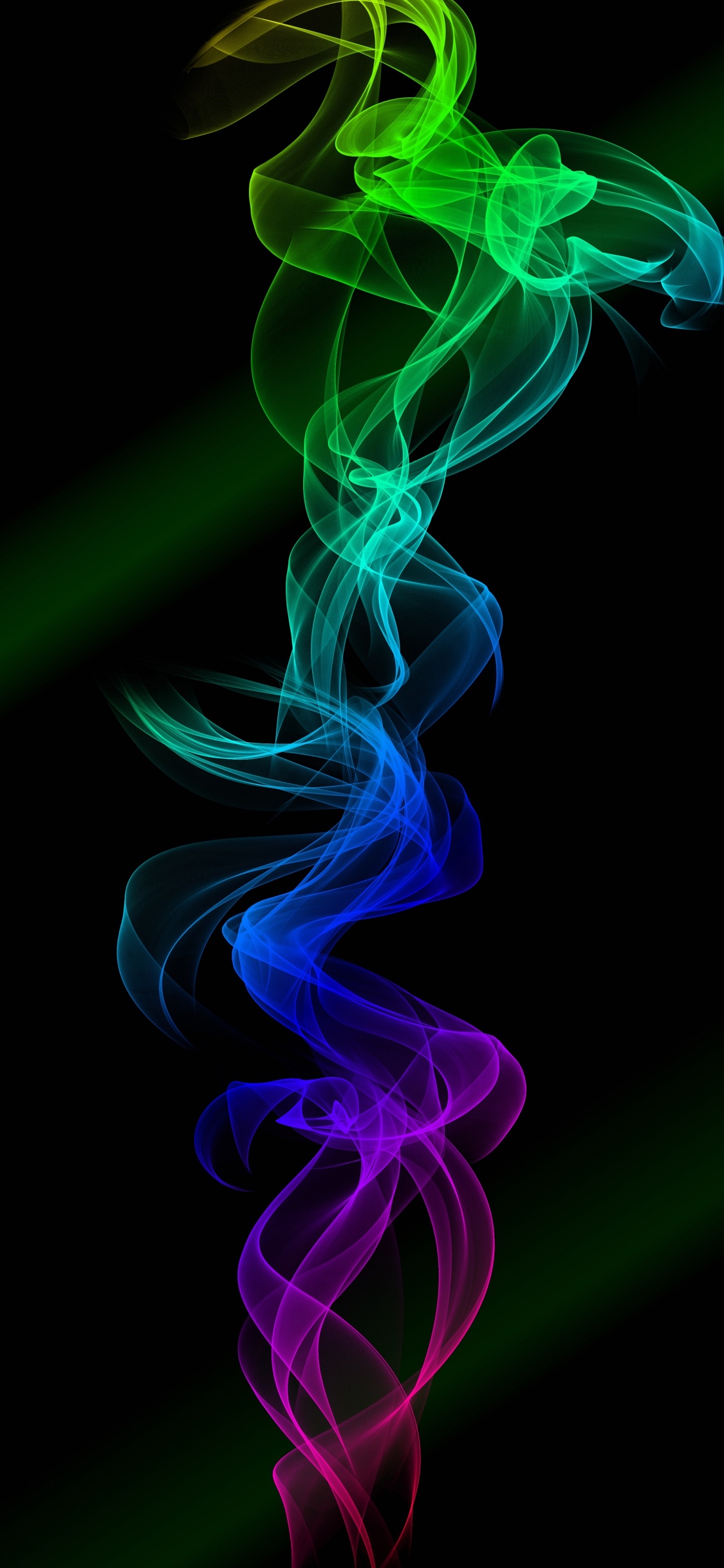 Purple and Green Smoke Illustration. Wallpaper in 1125x2436 Resolution