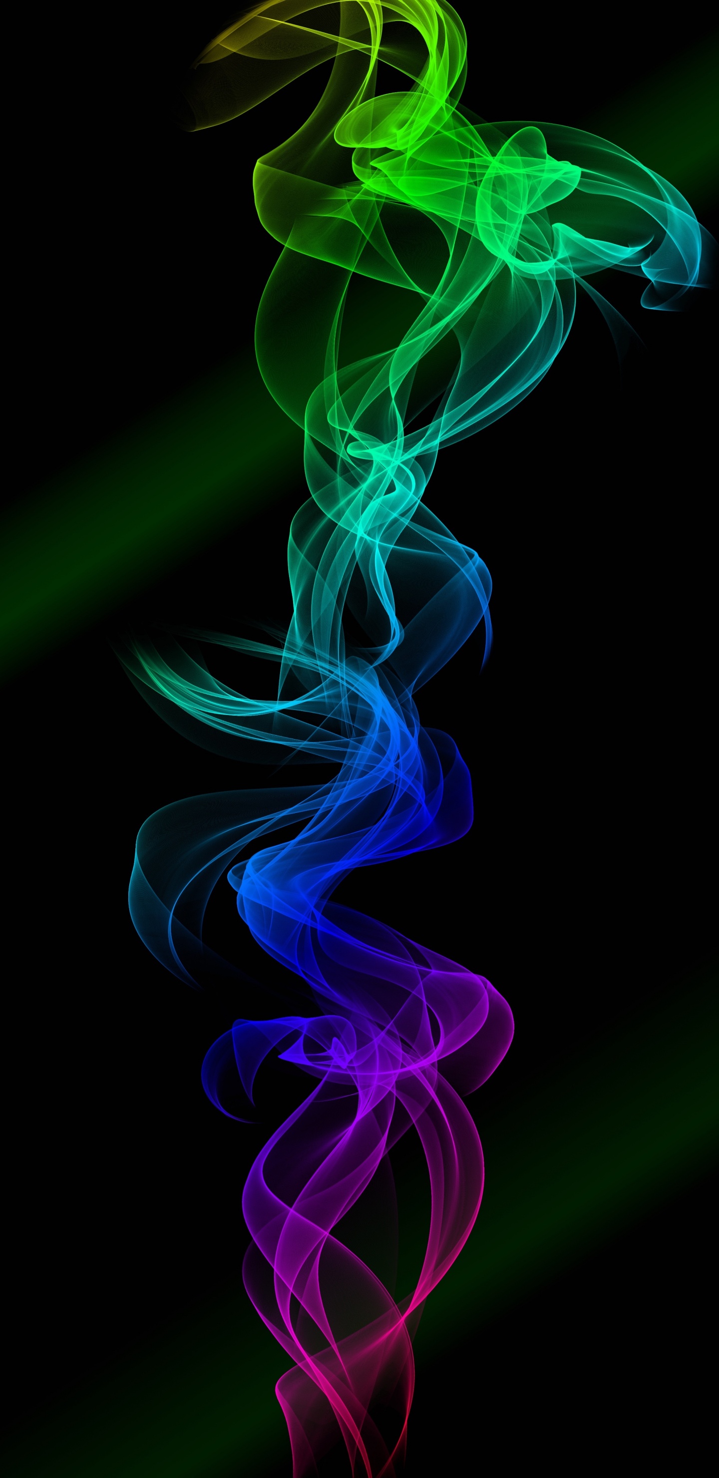 Purple and Green Smoke Illustration. Wallpaper in 1440x2960 Resolution