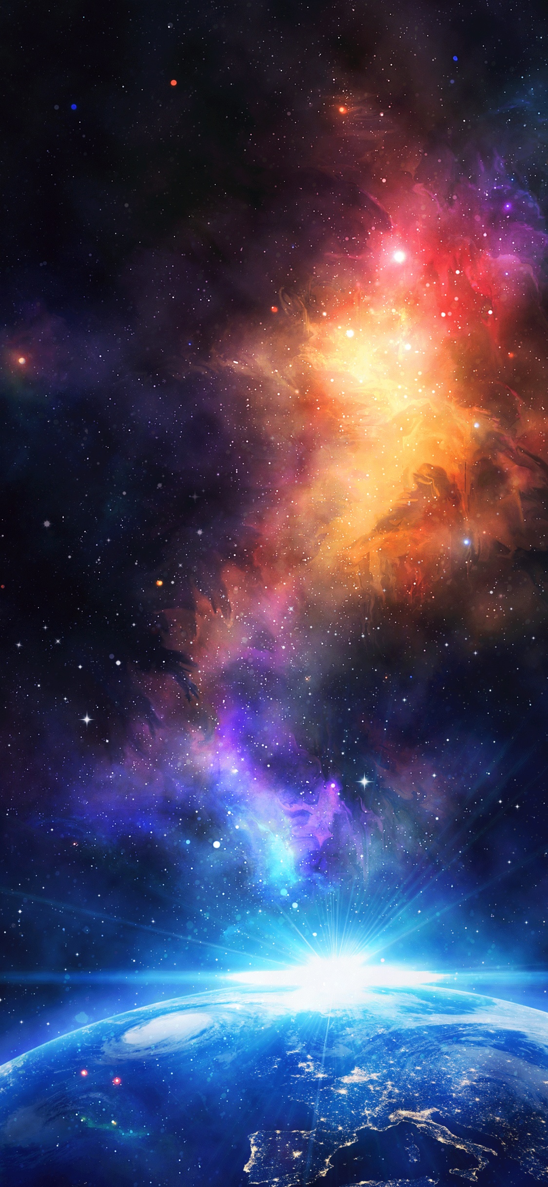 空间, 气氛, 紫色的, 艺术, 天文学对象 壁纸 1125x2436 允许