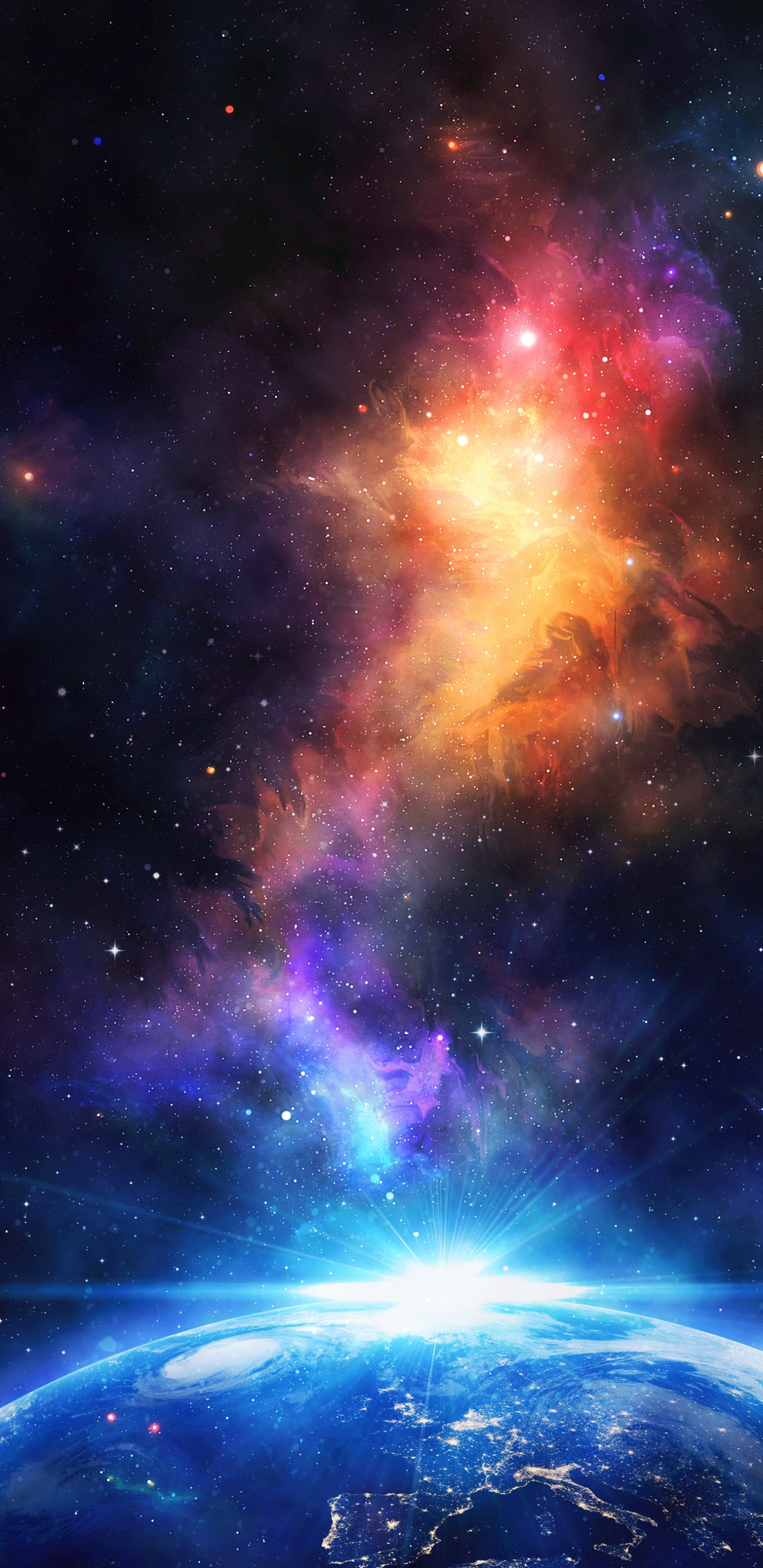 空间, 气氛, 紫色的, 艺术, 天文学对象 壁纸 1440x2960 允许