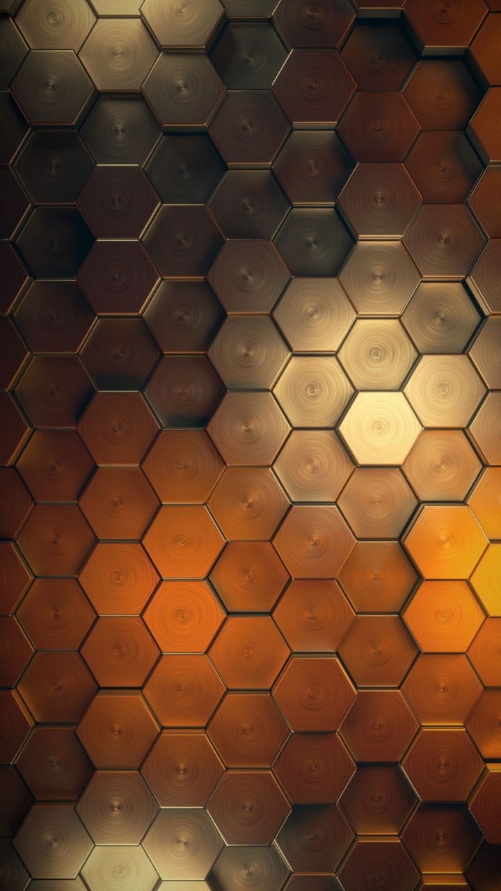 Mur, Illustration, Hexagone, Brown, Ambre. Wallpaper in 720x1280 Resolution