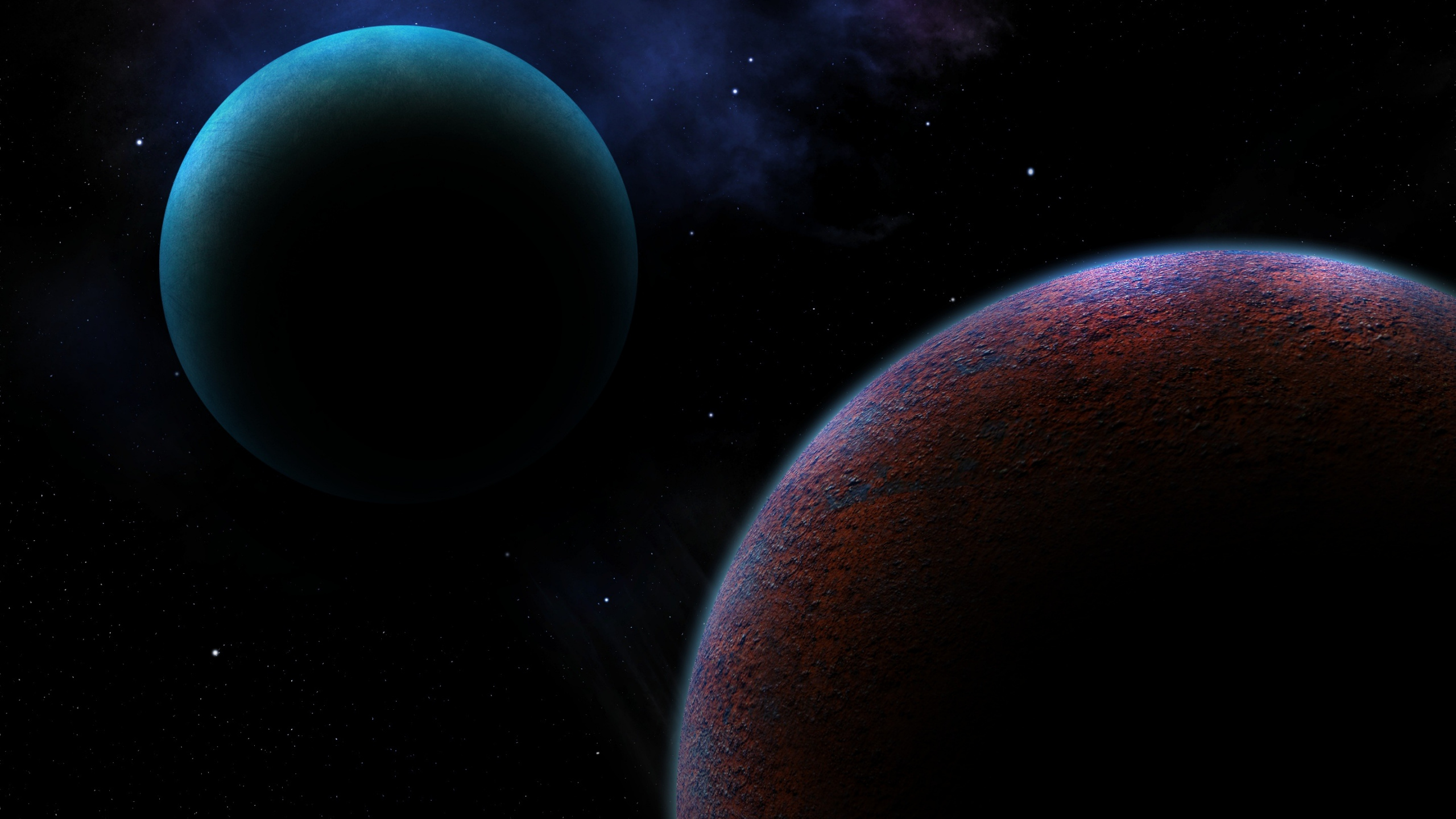 Illustration de la Galaxie Bleue et Noire. Wallpaper in 2560x1440 Resolution