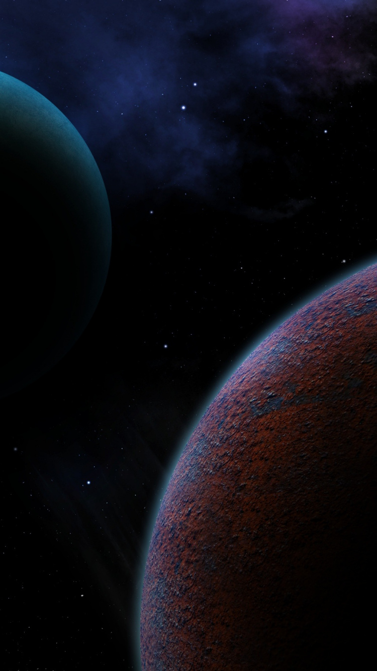 Illustration de la Galaxie Bleue et Noire. Wallpaper in 750x1334 Resolution