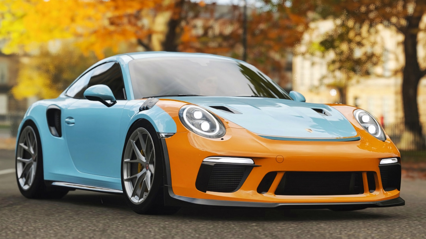 保时捷911gt3, 保时捷, 保时捷911, 超级跑车, 黄色的 壁纸 1366x768 允许