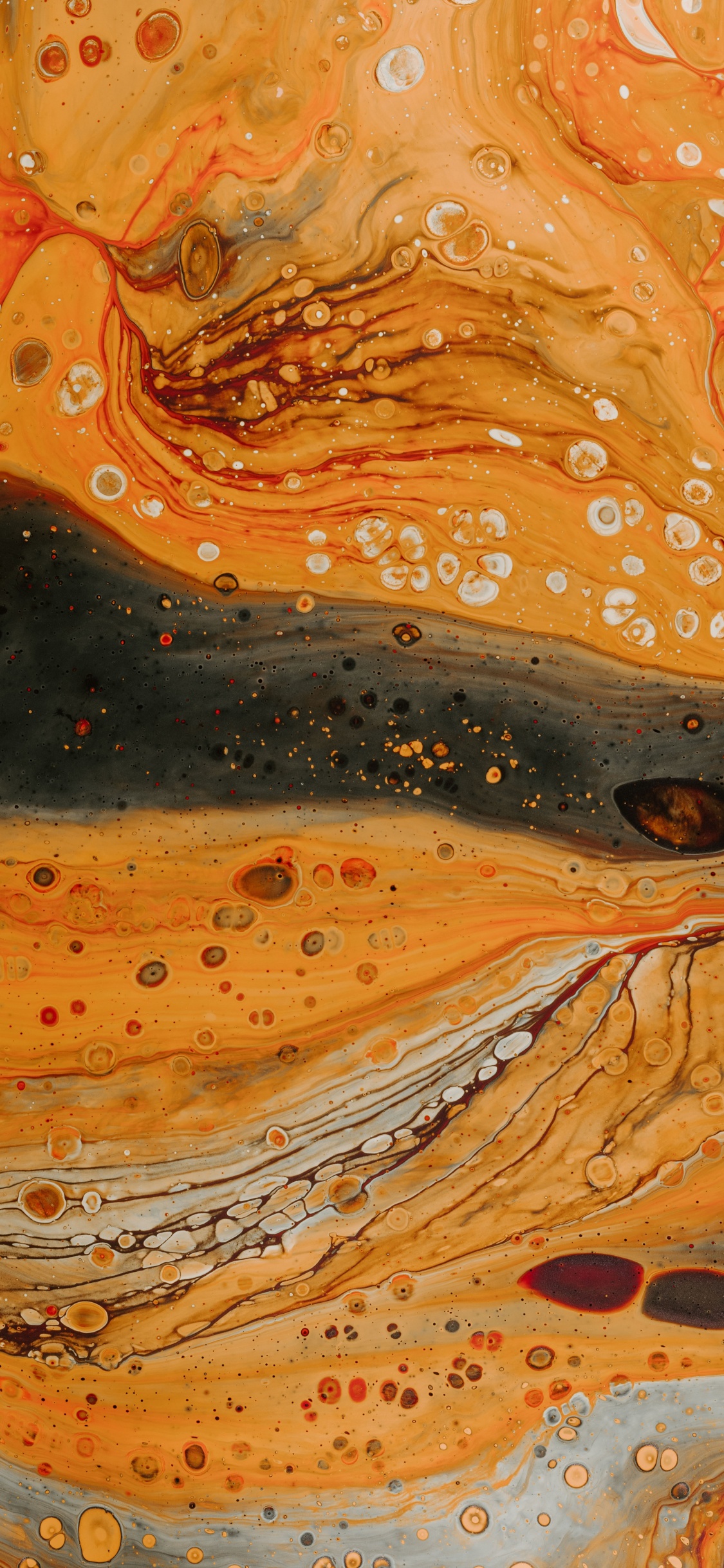 Peinture Abstraite Brune et Noire. Wallpaper in 1125x2436 Resolution