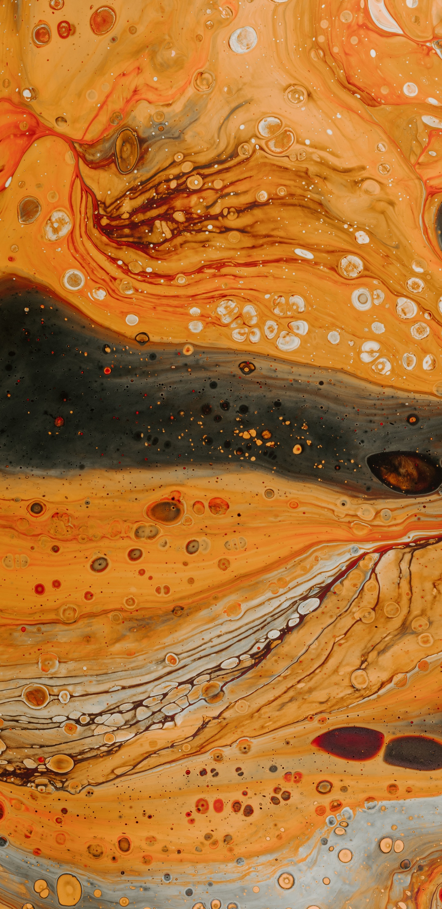 Peinture Abstraite Brune et Noire. Wallpaper in 1440x2960 Resolution