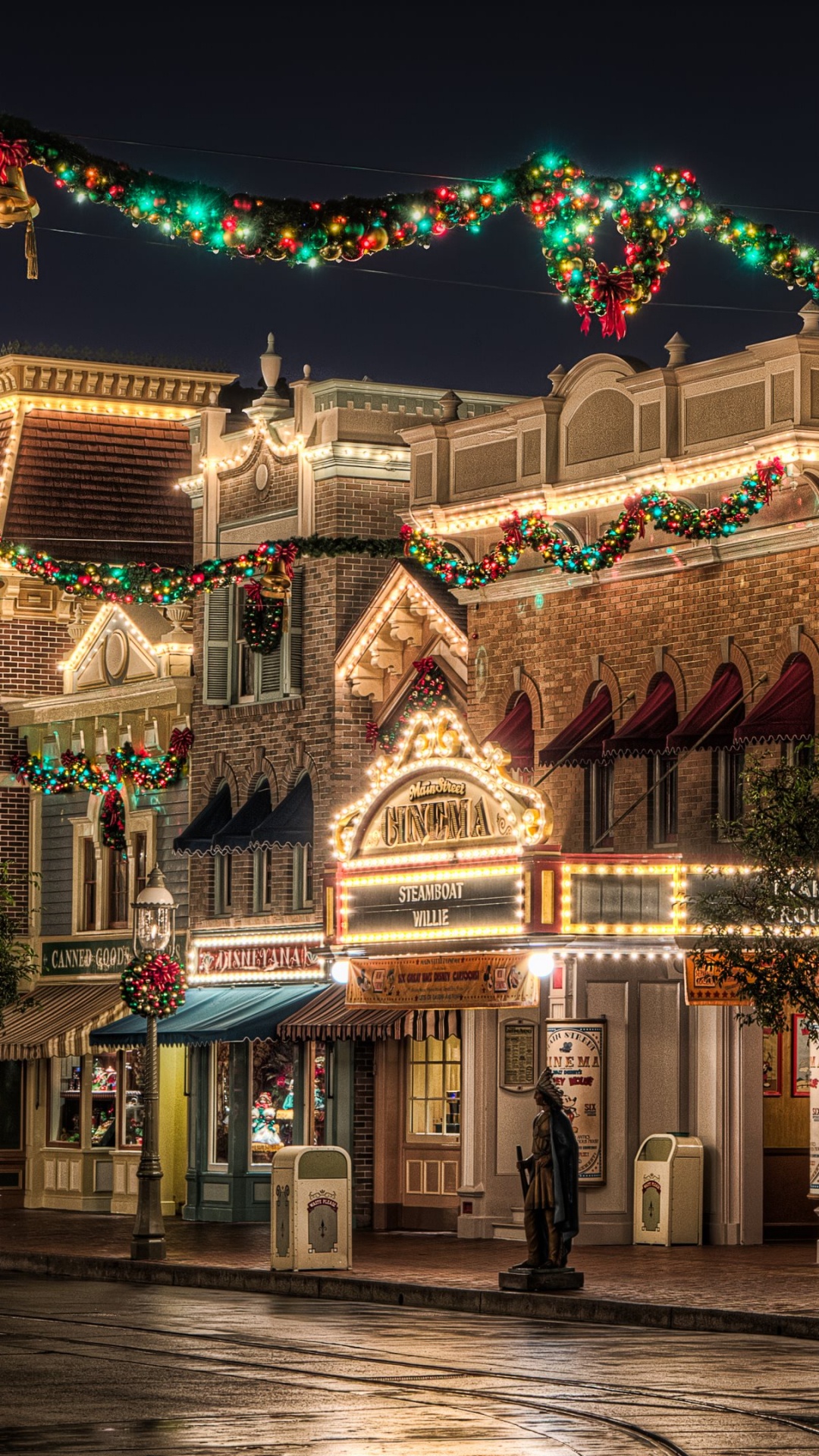 Christmas Decoration, Christmas, Christmas Lights, Tree, Town. Wallpaper in 1080x1920 Resolution