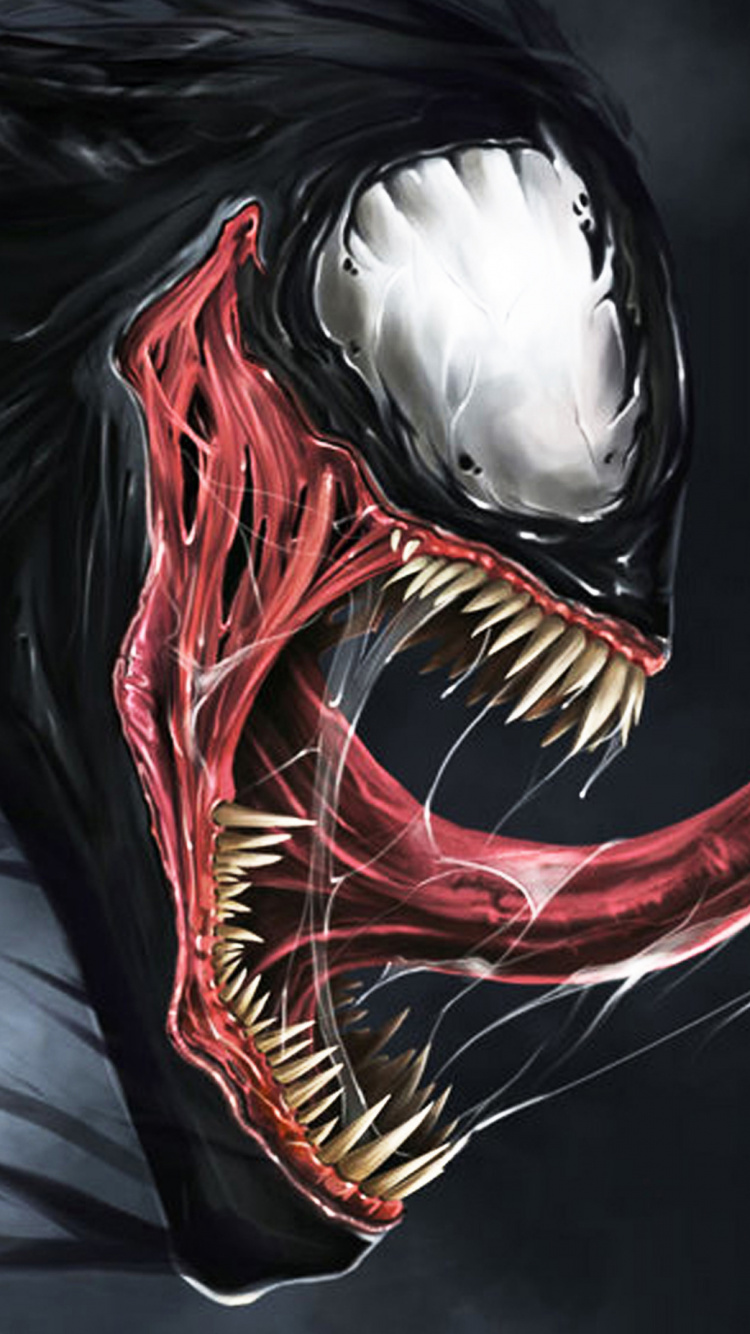 Illustration de Dragon Noir et Rouge. Wallpaper in 750x1334 Resolution