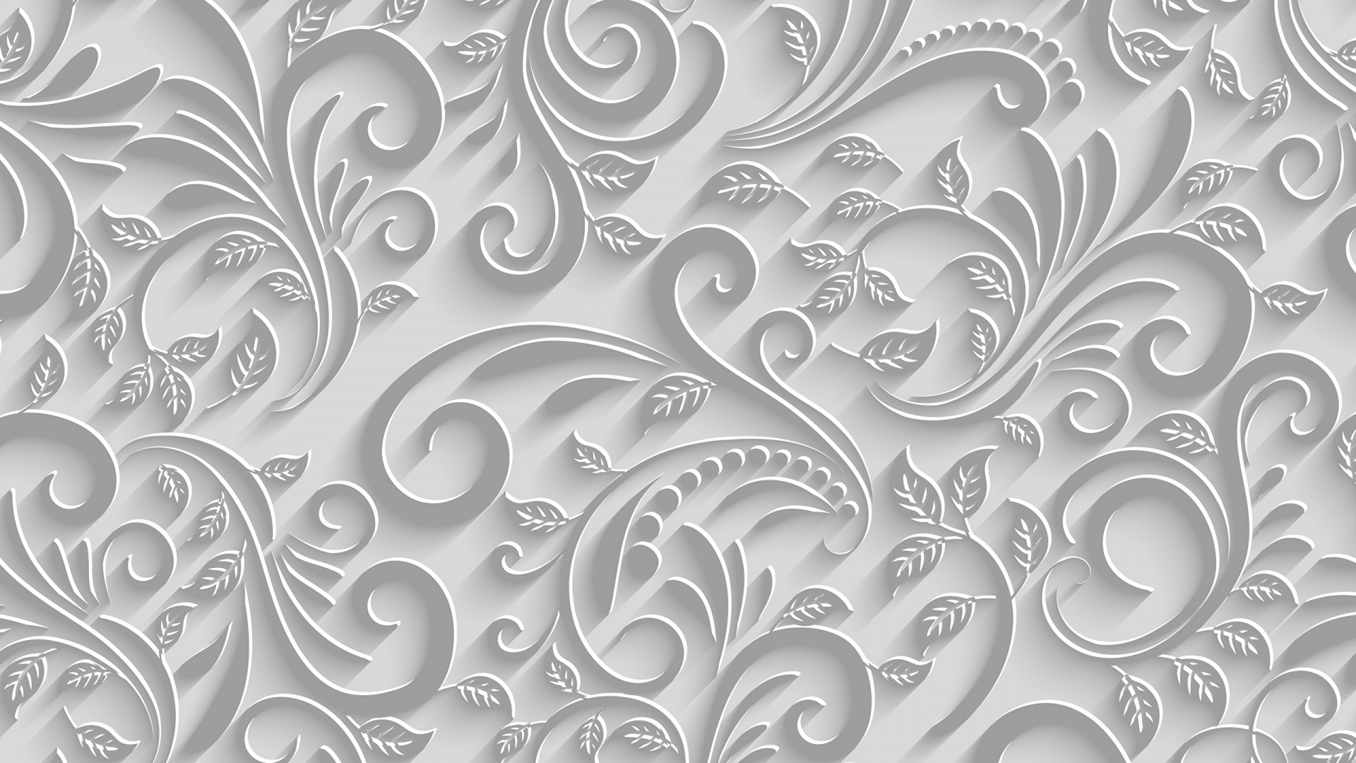 White and Black Floral Illustration. Wallpaper in 1920x1080 Resolution