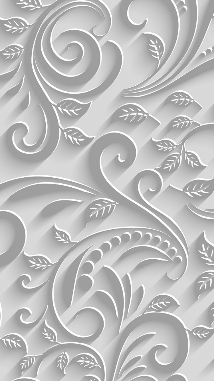 White and Black Floral Illustration. Wallpaper in 750x1334 Resolution