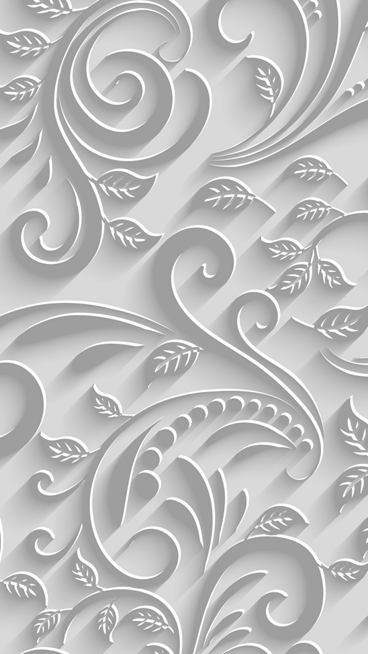 Weiße Und Schwarze Blumenillustration. Wallpaper in 720x1280 Resolution