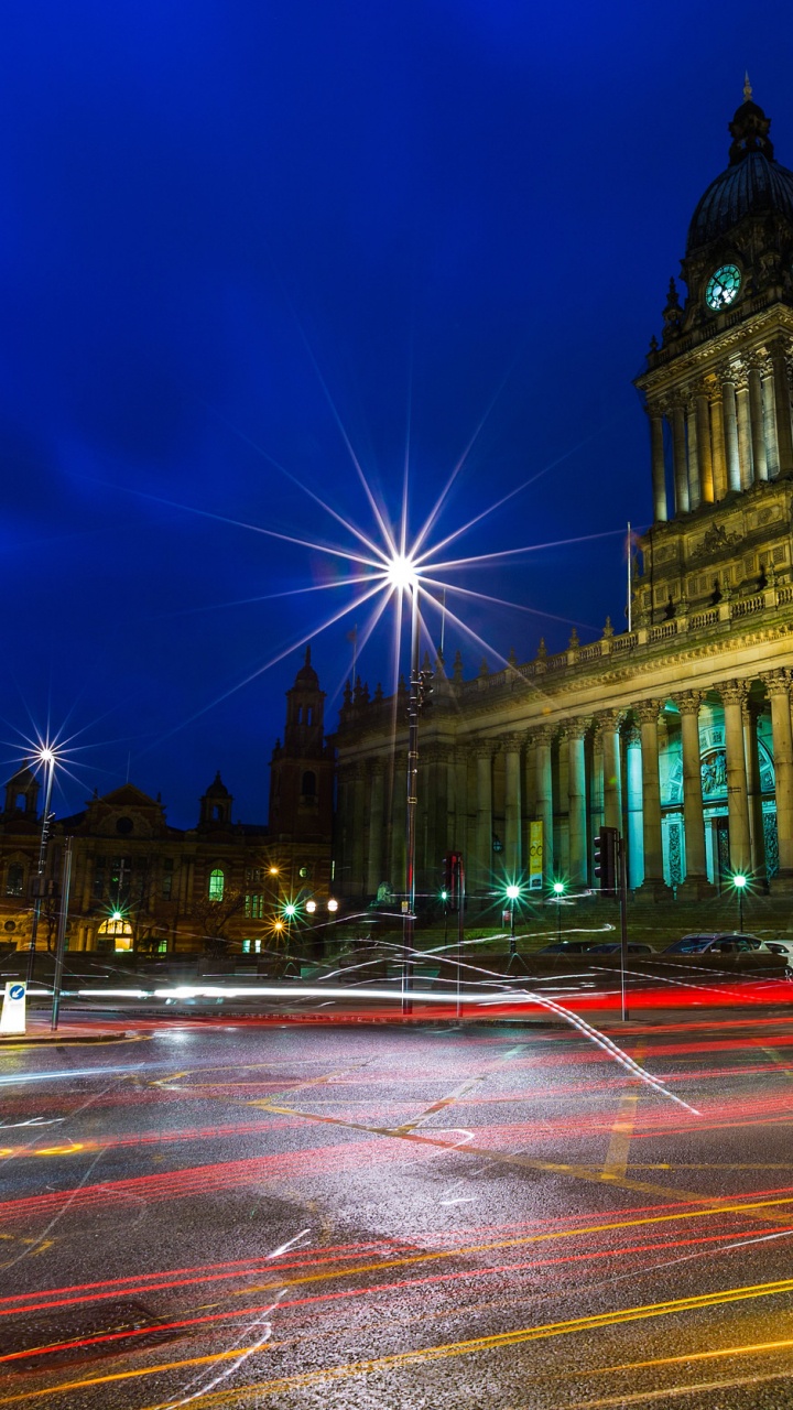 Time Lapse Photography of City Street During Night Time. Wallpaper in 720x1280 Resolution