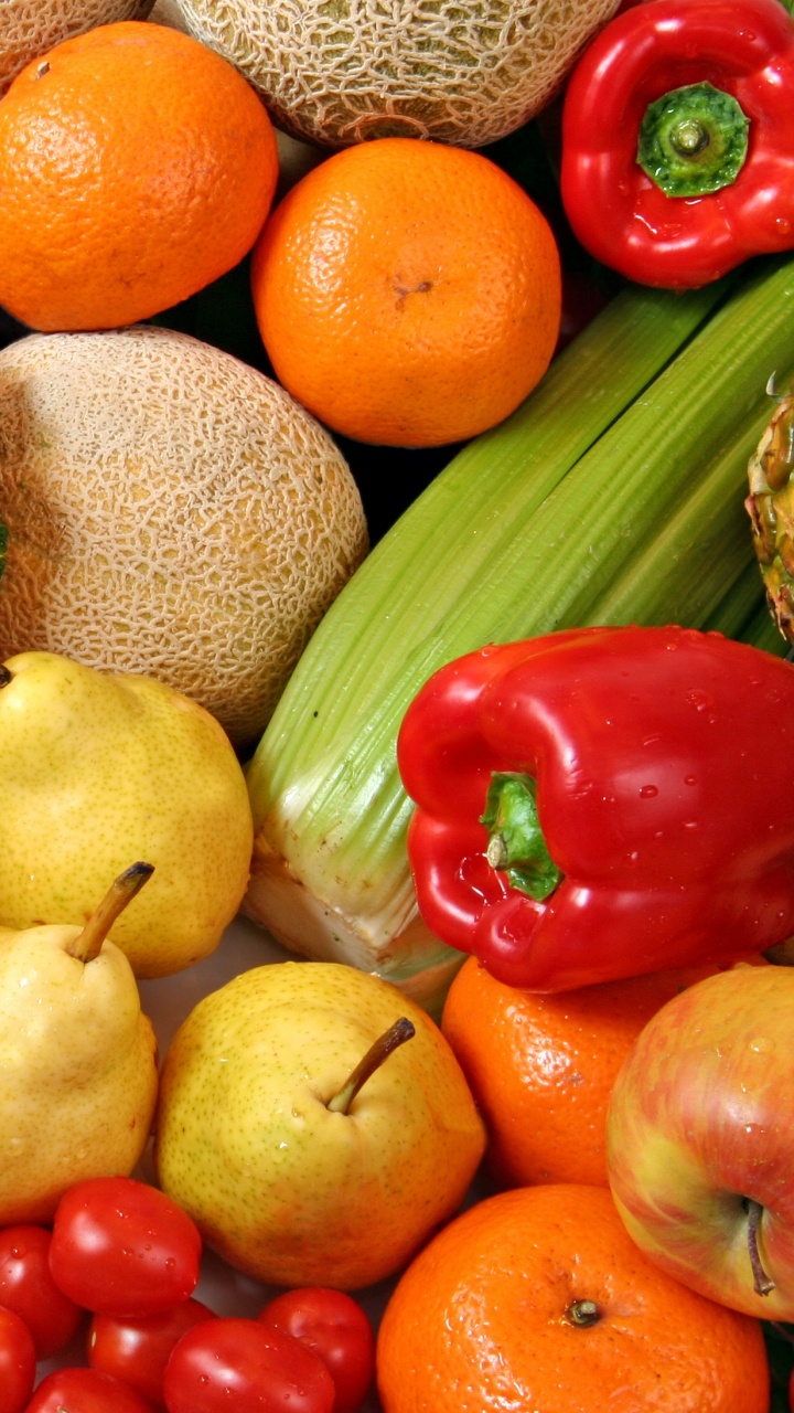 Poivron Jaune et Rouge et Piment Vert. Wallpaper in 720x1280 Resolution