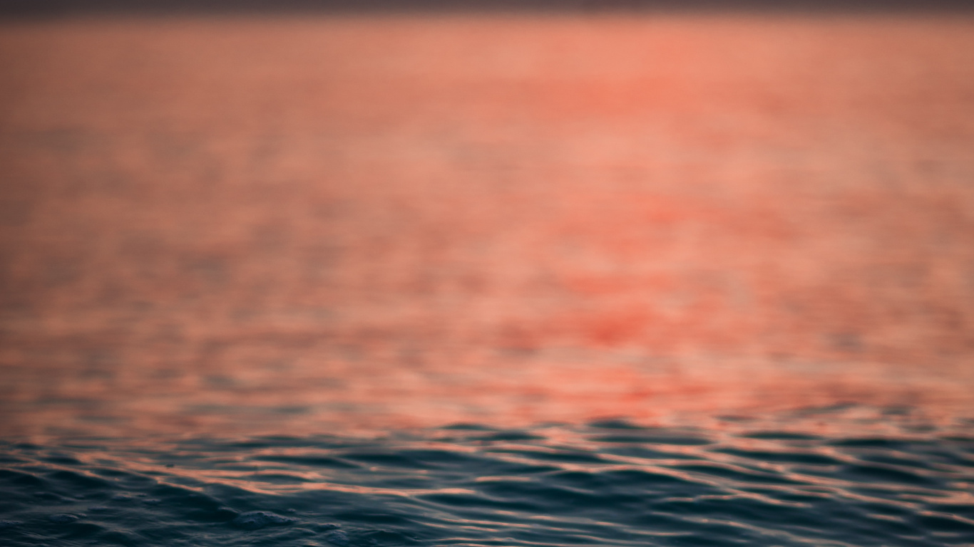 Sunset, Horizon, Sea, Water, Ocean. Wallpaper in 1366x768 Resolution