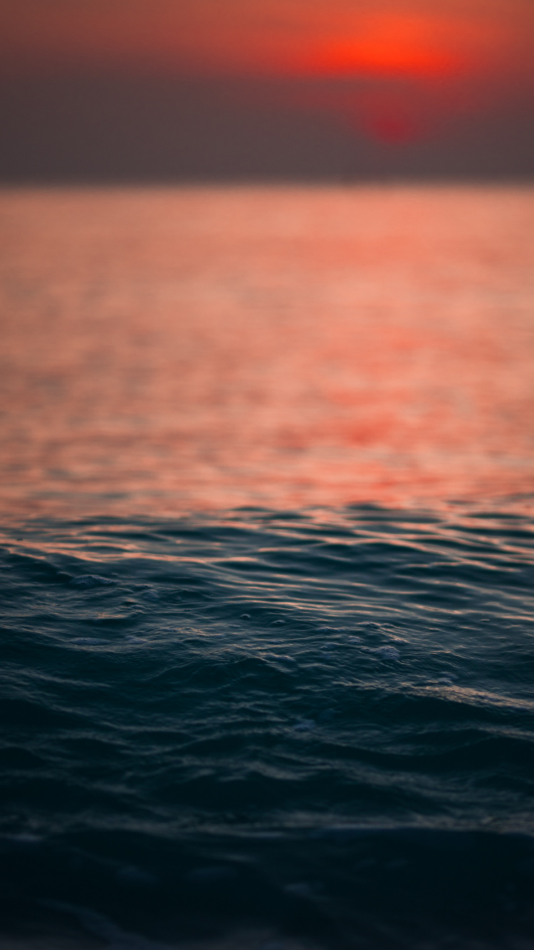 Sunset, Horizon, Sea, Water, Ocean. Wallpaper in 750x1334 Resolution