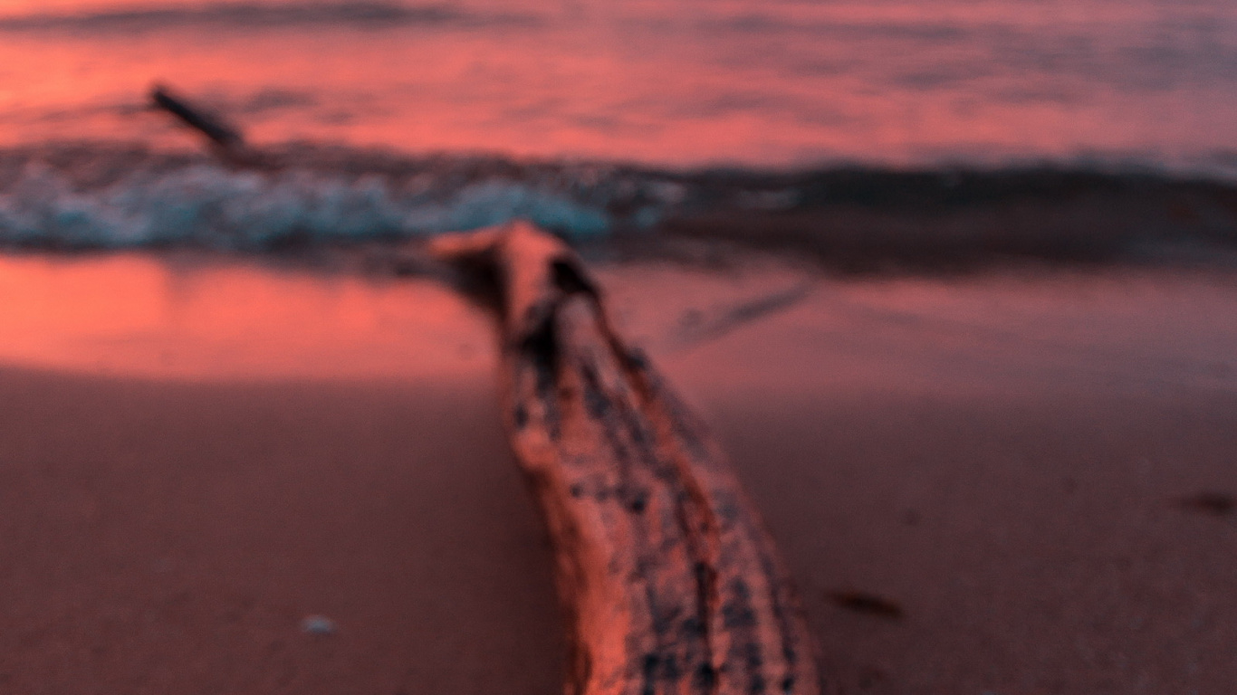 Puesta, Agua, Mar, Oceano, Naturaleza. Wallpaper in 1366x768 Resolution