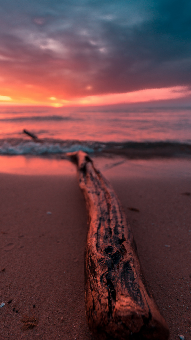 Puesta, Agua, Mar, Oceano, Naturaleza. Wallpaper in 750x1334 Resolution