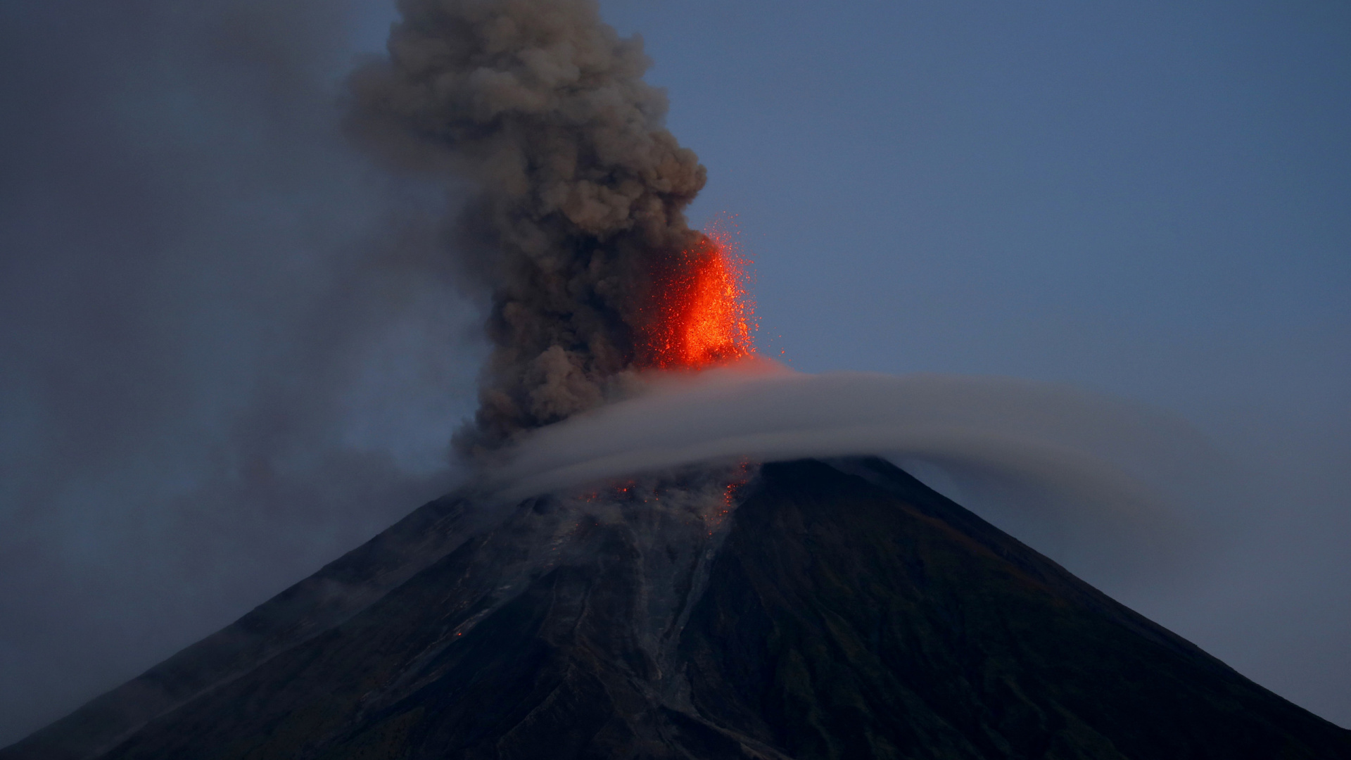 White Clouds Over Black Mountain. Wallpaper in 1920x1080 Resolution