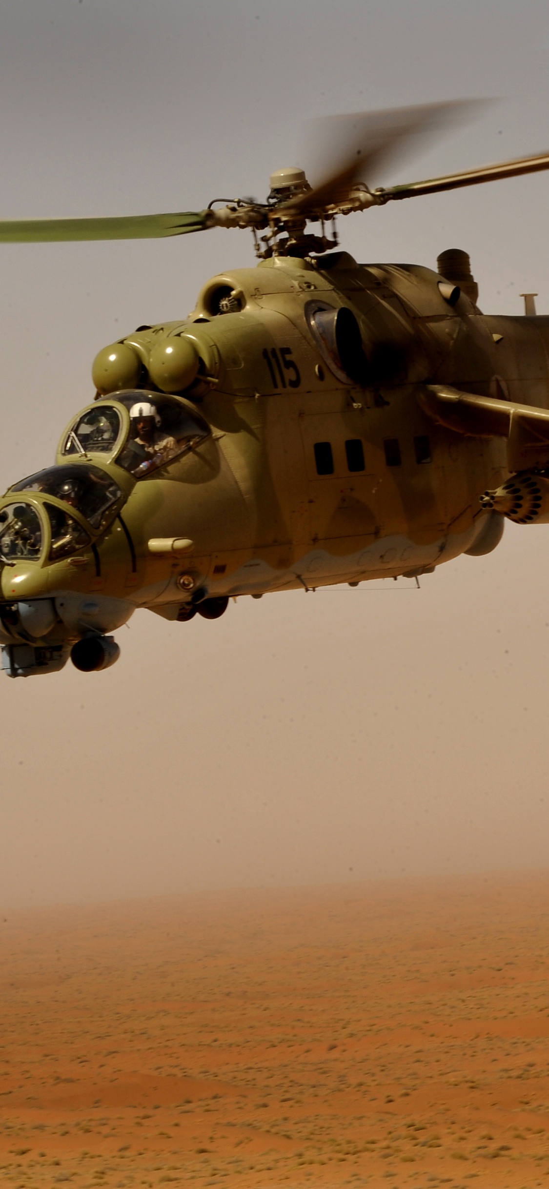 Attack Helicopter, Helicopter, Gunship, Military Helicopter, Helicopter Rotor. Wallpaper in 1125x2436 Resolution