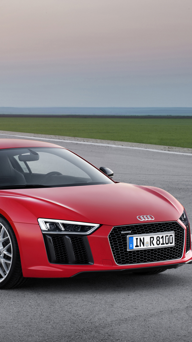 Red Audi r 8 on Road During Daytime. Wallpaper in 750x1334 Resolution
