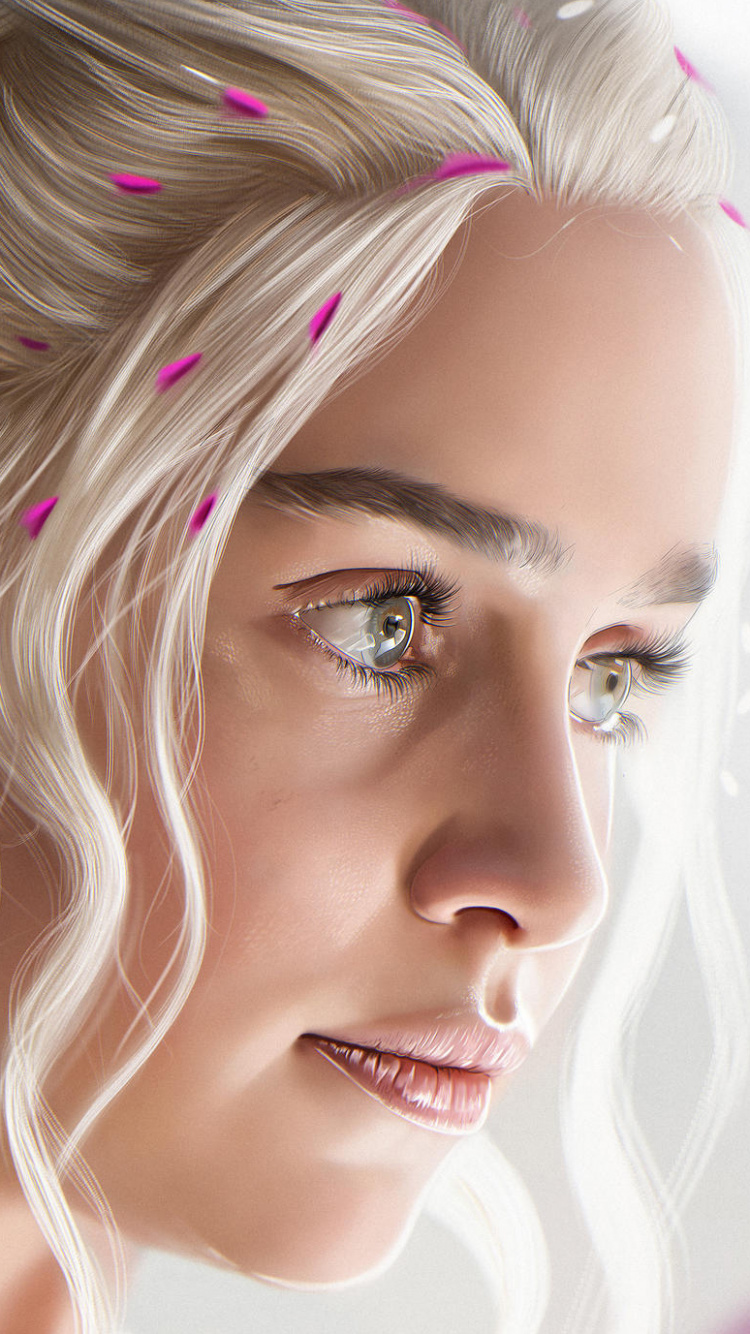 Woman With Green and White Hair. Wallpaper in 750x1334 Resolution